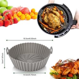 Siliconen Airfryer pot 2 stuks 165 cm herbruikbaar hittebestendig non-stick accessoire - voor luchtfriteuse . — thumbnail 2