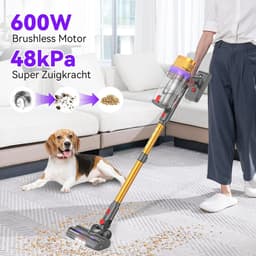 Steelstofzuiger Draadloos - Snoerloze Stofzuiger - Grondig Huis Schoonmaken - Automatische Zuigkrachtregeling - 70 Min Werktijd - Goud — thumbnail 4