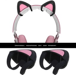 Golden crown - Cat Ears Hoofdtelefoon - Schattige Decoratie - Zwart - Silicone Oren - Verstelbare Riemen - Geschikt voor Gaming Hoofdtelefoon — thumbnail 4
