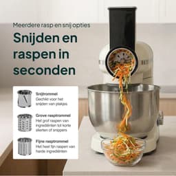 Keukenmachine Multifunctioneel - Keukenrobot Alles in één - Maaltijden Bereiden - Vervangt 5 apparaten - 6.2L Mengkom - Creme — thumbnail 3