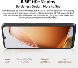 Blackview WAVE 9C Smartphone 4G - 12GB RAM - 64GB ROM - 6,56 inch - Android 15 - 5000 mAh met 33W-adapter - Dual SIM - GPS - OTG - blauw — thumbnail 5