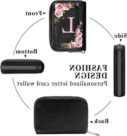 Persoonlijke Creditcardhouder met Initialen, RFID-Bescherming, Ideaal voor Vrouwen en Meisjes, Perfect voor Reizen, Werk en Dagelijks Gebruik — thumbnail 2