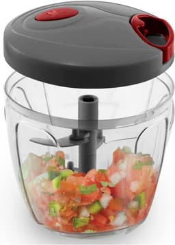 Handmatige Keukenmachine - Groentehakker - Snel Ingrediënten Hakken - 6 Roestvrijstalen Messen - 900 ml - Grijs — thumbnail 1