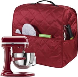 Keukenmixer Hoes - Apparaat Beschermer - Keuken Organisatie - Met Opbergvakken - 4.5-5 Liter - Wijnrood — thumbnail 1
