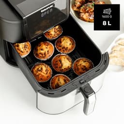 Heteluchtfriteuse - Airfryer XL - Gezond Koken - 8 Programma's - 8 Liter - Zwart — thumbnail 5