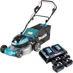 Makita DLM 466 PG4 accugrasmaaier 36 V (2x 18 V) 46 cm borstelloos + 4x accu 6,0 Ah + oplader — thumbnail 1
