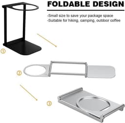 Draagbare Koffie Machine Stand - Espresso Houder - Koffie Zetten Buiten - Stabiele Aluminium Basis - 6.5 cm Binnendiameter - Zwart — thumbnail 3