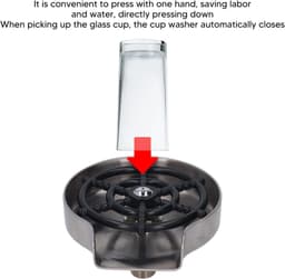 Glazen Spoelmachine - Bekerwasser Kraan - Snel Glazen Reinigen - Hogedruk Vijfgatsmondstuk - 80cm Slanglengte - Zilver — thumbnail 3