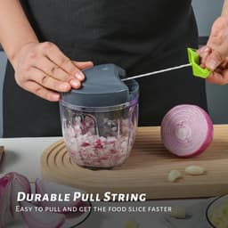 Handmatige Keuken chopper - Groentehakker Voedselmixer - Maaltijden Voorbereiden - Roestvrijstalen Messen - 900ml - Groen — thumbnail 2
