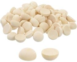 Halfhouten Kralen 12mm, Onbewerkte Halfronde Bollen, Natuurlijke Houten Kralen voor DIY Ambachten en Feestdecoraties