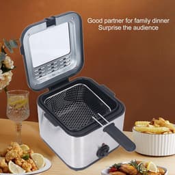 Elektrische Friteuse - Snelkookfriteuse - Familie Frituren - Instelbare Temperatuur - 25 Liter Capaciteit - Zilver — thumbnail 2