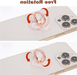 Transparante Telefoonring Houder in Hartvorm - 4 Stuks - Vingerhouder voor Mobiele Telefoon met 360 Graden Rotatie en Kunstmatige Diamant voor de Meeste Smartphones — thumbnail 3