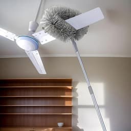 Ventilator Reiniger - Stofdoek - Hoge Plekken - Uittrekbaar Ontwerp - Tot 125 cm - Grijs — thumbnail 2