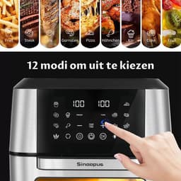 Sinaopus XXL Airfryer & Mini Oven in één – 13L Extra Grote Capaciteit – Inclusief 4 Accessoires – 12 Voorgeprogrammeerde Functies – LED Display – Makkelijk te Reinigen — thumbnail 3