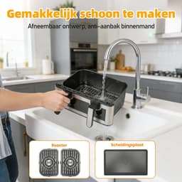 Sinaopus XXL Airfryer 8L – Met Dubbele Mand – 12 Kookprogramma’s – Onafhankelijke Snelle Opwarming – Geschikt voor Gezinnen – Kijkvenster – Eenvoudig te Reinigen – Capaciteit voor 4 tot 5 Personen — thumbnail 4