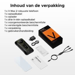DOOGEE VMAX2 5G - Robuuste smartphone - Robuuste telefoon - 48GB RAM + 512GB ROM(2TB/TF) - 6,78 inch FHD/120Hz - 22000mAh/120W - IP68 - Dimensity 8300 - Android 16 - Nachtzicht - 200MP AI camera - NFC - Dual stereo speakers - 1000LM Campinglamp - OTG — thumbnail 4