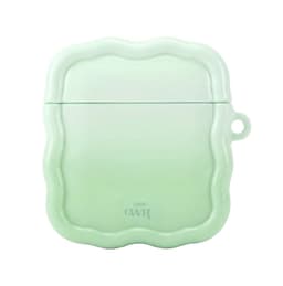 xoxo Wildhearts hoesje geschikt voor AirPods 1 & 2 - Sage Sorbet - Ook als telefoonhoesje verkrijgbaar - Schokbestendige wavy case - Koptelefoonhoesje - Beschermhoes met golvend design - Groen — thumbnail 1