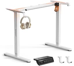 SENSE7 NOJO Light - Elektrisch Bureauframe - Verstelbaar 72-118cm - Geheugen 70kg Belasting - Zit Sta Bureau Wit — thumbnail 1