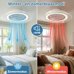 MUPOO modern plafondventilator met LED verlichting met wintermodus -App & Afstandsbediening- Ø 46cm - Stil DC Motor &6 windsnelheden- Dimbaar&3 kleurtemperaturen- Sterrenhemel- ventilator lamp Voor Woonkamer & Slaapkamer — thumbnail 4