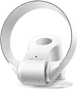 Bladloze Wandventilator 14" – 9 Snelheidsstanden, 90° Oscillerend, Timer, Fluisterstil | Draagbare Tafel- & Wandventilator voor Thuis, Slaapkamer, Kantoor | Inclusief Afstandsbediening – 35W Bladloos Ontwerp (Wit) — thumbnail 1