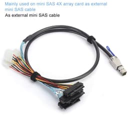 Dailygoods - Dailygoody - Externe Harde Schijf Kabel - SFF-8644 naar SFF-8482 - 1 meter - 12 Gbps - Geschikt voor Server en Harde Schijf - G0502 — thumbnail 2