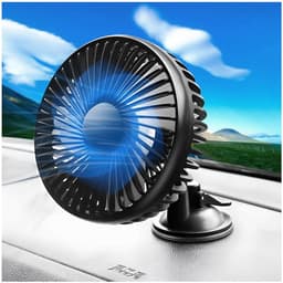 Dailygoods - Dailygoody - Autoventilator - 360 graden rotatie - Zomerventilator - Zwart - USB-ventilator - Voor auto en camper — thumbnail 1