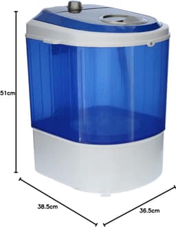 DYNA® Camping Wasmachine - Mini Wasmachine - Wasmachines - 2 kg per Wasbeurt - Met Timer - Blauw - 39cm x 37cm x 51cm — thumbnail 10