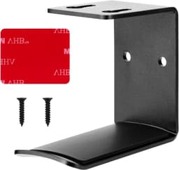 Aluminium Hoofdtelefoonhouder met Sterke Plakstrip en Schroeven, Universele Hoofdtelefoonhaak voor Wandmontage, 6.5 x 3.5 x 5.5 cm — thumbnail 1