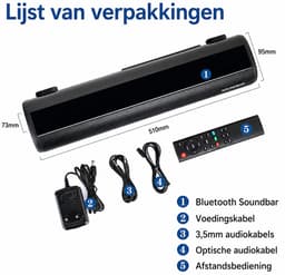 TV Soundbar met ingebouwde Subwoofer Surround Sound, Wireless 5.0 Bluetooth Device Streaming, GROTE afstandsbediening — thumbnail 4