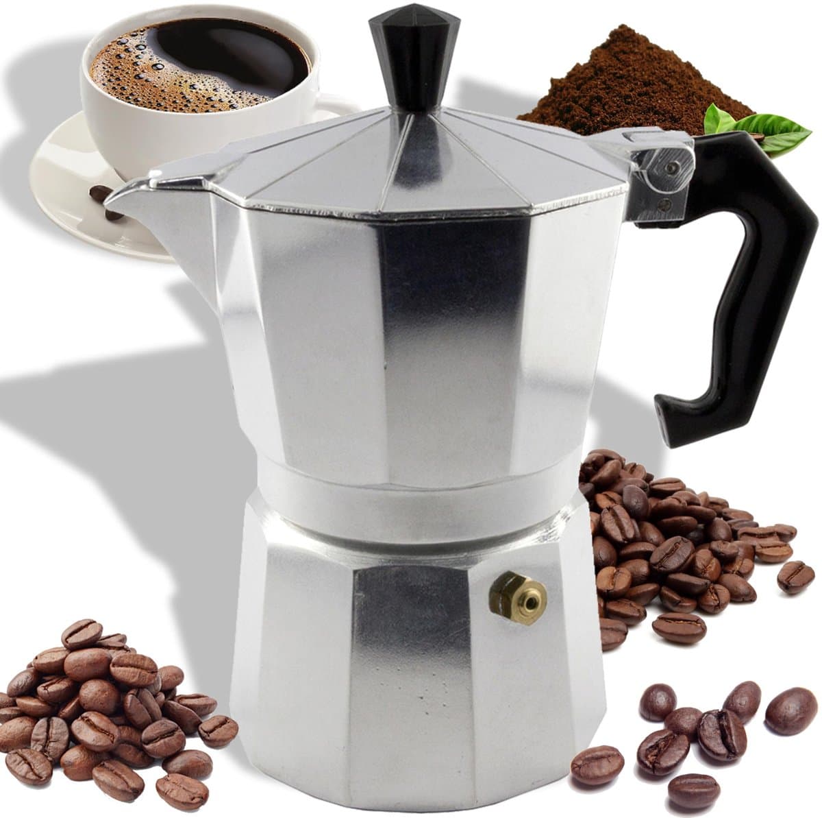 Dailygoods- Espressomachine Aluminium 600 ml - Koffiezetapparaat - Percolator - Gasfornuis - Duurzaam - Milieuvriendelijk - Koffiezetter — afbeelding 1