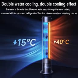 Mobiele Airco - Luchtkoeler Ventilator - Ruimte Koelen - Zonder Afvoerslang - 4L Reservoir - Zwart — thumbnail 2