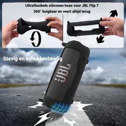 Beschermhoes geschikt voor JBL Flip 7 Bluetooth Speaker - Inclusief Draagriem - Paars - Schokbestendig - Krasbestendig - Siliconen - Hoesje - Case - Bescherming - Paars — thumbnail 3