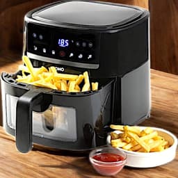 Heteluchtfriteuse - Airfryer - Gezond Koken - 6 Programma's - 4 Liter - Zwart — thumbnail 5