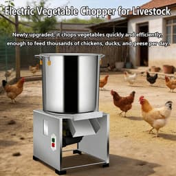Elektrische Groentehakselaar - Voerprocessor Keukenmachine - Voer Bereiden - 1800W Motor 3500 Tpm - 120 Kg Per Uur - Zilver — thumbnail 5