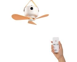 Fantiluxe - Anders - Plafondventilator met verlichting - Wit - Ø27cm - Afstandsbediening - Met lamp - Plafond ventilator - Slaapkamer