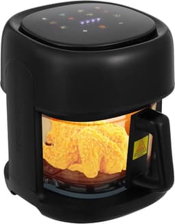 Heteluchtfriteuse, 3,3 l, 1350 W, airfryer met kijkvenster, 8 programma's, friteuse zonder olie, automatische uitschakelfunctie, gemakkelijk te reinigen, touchscreen, grillen, bakken, braden enz — thumbnail 1
