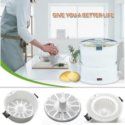 Elektrische Aardappelschilmachine - Automatische Groenteschiller - Snel Schillen - Handsfree Bediening - 1kg Capaciteit - Wit — thumbnail 3