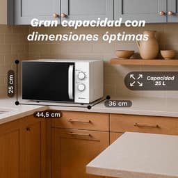 Magnetron met grill - Combimagnetron Grillfunctie - Snel Eten Bereiden - 3 Combinatiemodi - 25 Liter - Wit — thumbnail 3
