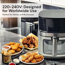 Airfryer XXL - Heteluchtfriteuse - Gezond Frituren - 8 Programma's - 8 Liter - Zilver — thumbnail 3