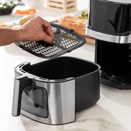 Heteluchtfriteuse - Airfryer - Gezond Koken - Met Kijkvenster - 6.5 Liter - Zwart — thumbnail 4
