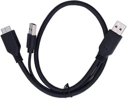 Voedingskabel Harde Schijf - Y-Type Kabel Data - Externe Schijf Koppelen - Dubbele Stroom en Data - 0.5 meter - Zwart — thumbnail 5
