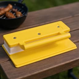 Satéprikker Machine - Kebab Maker - Vlees Vormen - Efficiënt Vlees Stapelen - 19.5x4.5x10.5cm - Geel — thumbnail 3