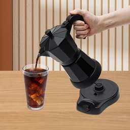 Cellista Moka Pot Elektrisch - Aluminium Koffiezetapparaat - Espressopot met Basis - 480W Koffiemaker - 300ml - Klassieke Percolator — thumbnail 5