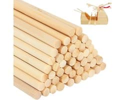 50 Stuks Bamboestokken voor Creatief Gebruik, 30cm x 6mm, Natuurlijke Houten Stokken voor DIY Projecten, Ambachtelijke Stokken en Kunstbenodigdheden