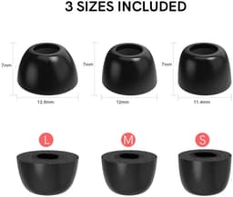 Dopjes Vervanging Oortips Eartips Geschikt voor Samsung Galaxy Buds Pro / Buds 2 Pro - Maat S/M/L (3-Pack) - Zwart — thumbnail 5