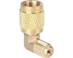 Adapter 90° voor Koelinstallaties, Male 1/4 naar Female 5/16, Geschikt voor Mini Split Airco's en Koelmiddelen