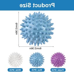 9 Stuks Droogballen voor Wasmachine, Herbruikbare Antistatische Ballen, Verminder Kreukels en Verbeter Kledingreiniging (Blauw, Wit) — thumbnail 5