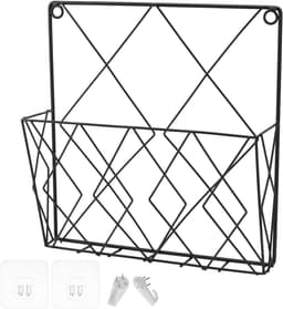 Wandgemonteerde krantenhouder van metaal 26x25cm - stijlvolle wandplank voor kantoor en woonkamer - zwart, multifunctioneel en ruimtebesparend — thumbnail 1