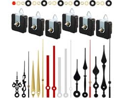 6 Stuks Quartz Uurwerk Mechanisme met 6 Paar DIY Klok Wijzers, Onderdelen voor Batterij Reparatie en Vervangingsmotor Kits (13mm/0.5inch)