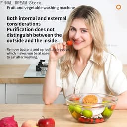 JAQZY Groente en Fruit Wasser - Draagbaar - Automatisch Reinigen - Gesplitste Wasmand - Energiezuinig - Ruime Capaciteit van 6,1–8L — thumbnail 4